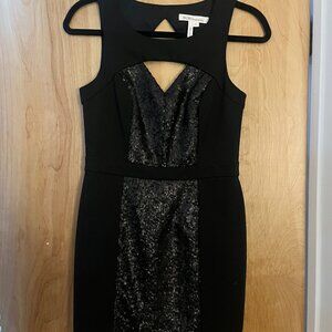 BCBGeneration Black Mini Dress with Sequins Size 6